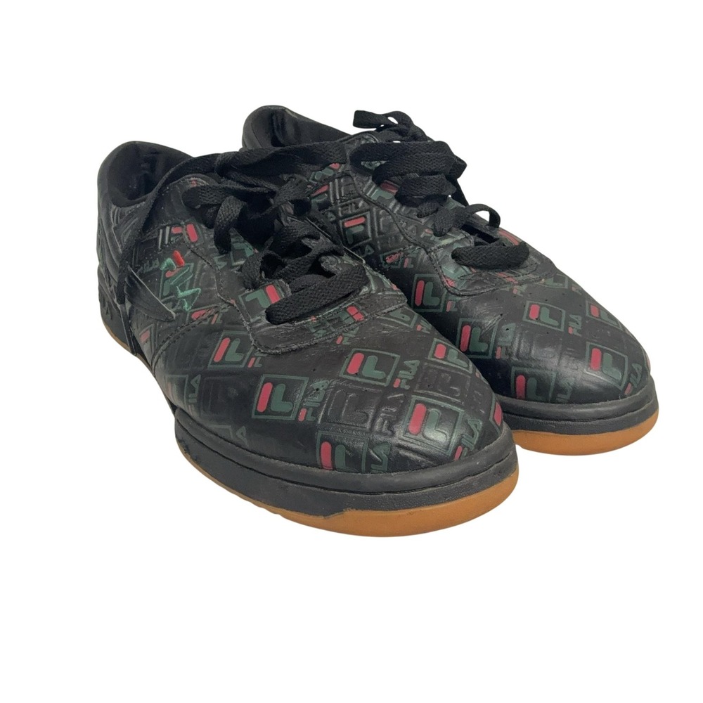 Fila Shoes Mens Size 9.5 Black Geometric Logo Low Top Sneakers 1FM00402-026